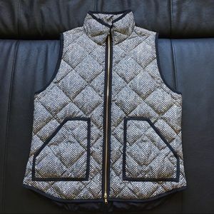 J Crew Herringbone Puffer Vest